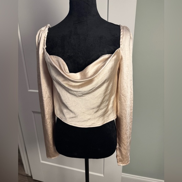 Princess Polly Love Song Top Champagne cowl neck silky - Picture 2 of 8